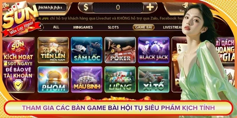 Tham gia các bàn game bài hội tụ siêu phẩm kịch tính